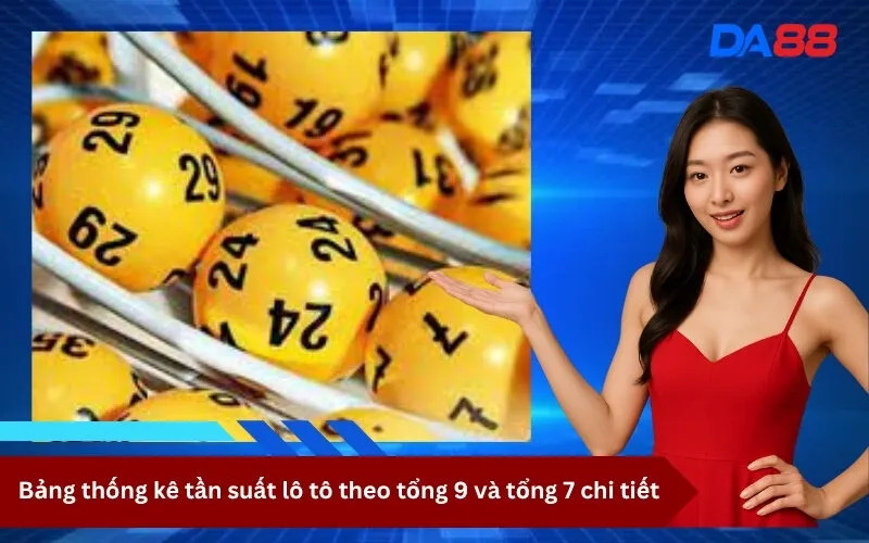 Bảng thống kê tần suất lô tô theo tổng 9 và tổng 7 chi tiết